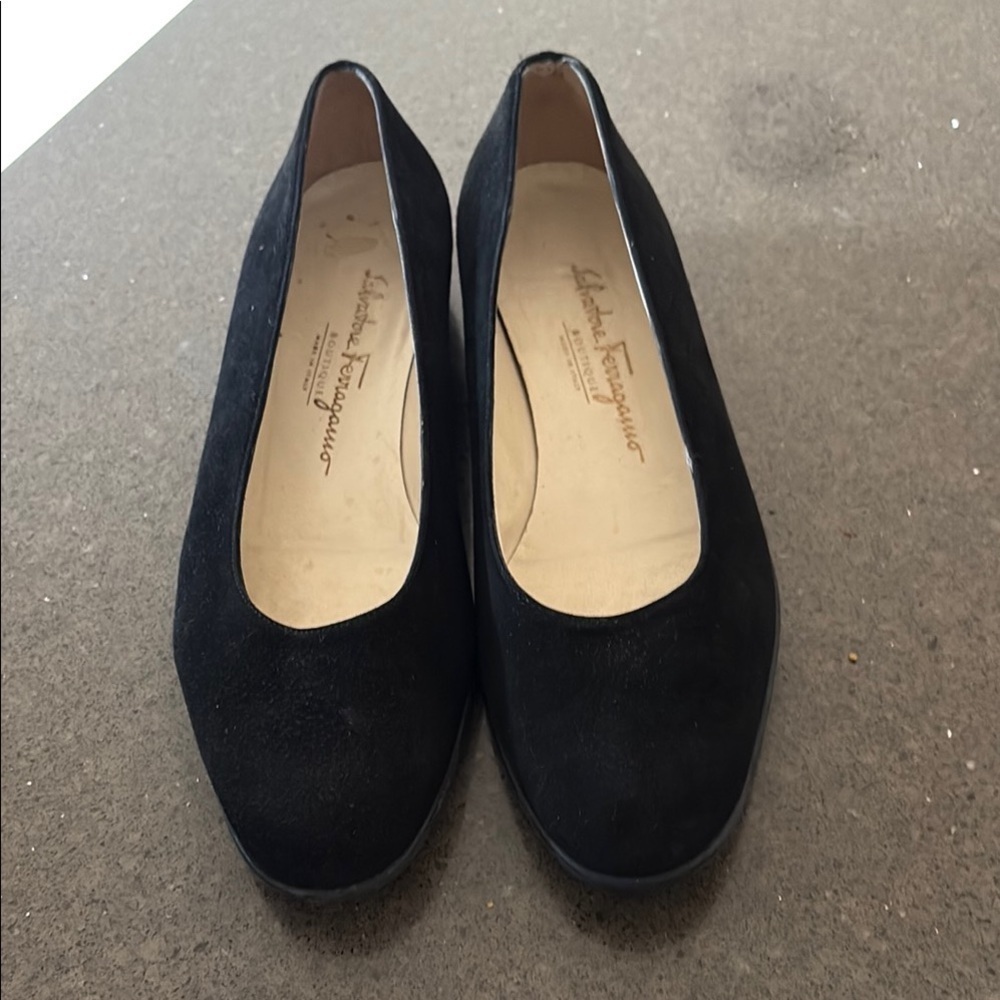 Salvatore Ferragamo Black Suede Flats 7